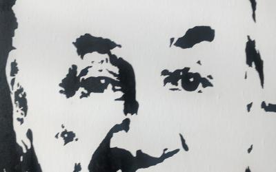 Philippe Noiret peint à l'encre de chine